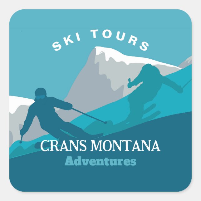  Alpine Skiing Montana Adventures Personalized   Square Sticker (Front)