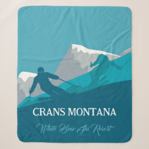 Alpine Skiing Montana Personalized Sherpa Blanket