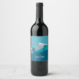 Alpine Skiing Personalized Wine Label