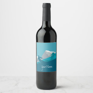 Alpine Skiing  Personalized  Wine Label