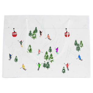 Alpine Skiing Ski Holiday Skiers Winter Large Gift Bag
