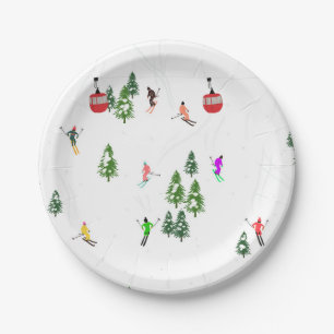  Alpine Skiing   Ski Holiday Skiers Winter  Paper Plate