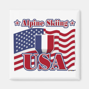 Alpine Skiing USA Magnet