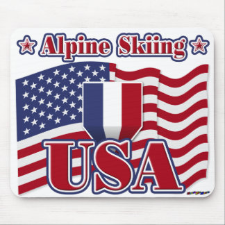 Alpine Skiing USA Mouse Pad