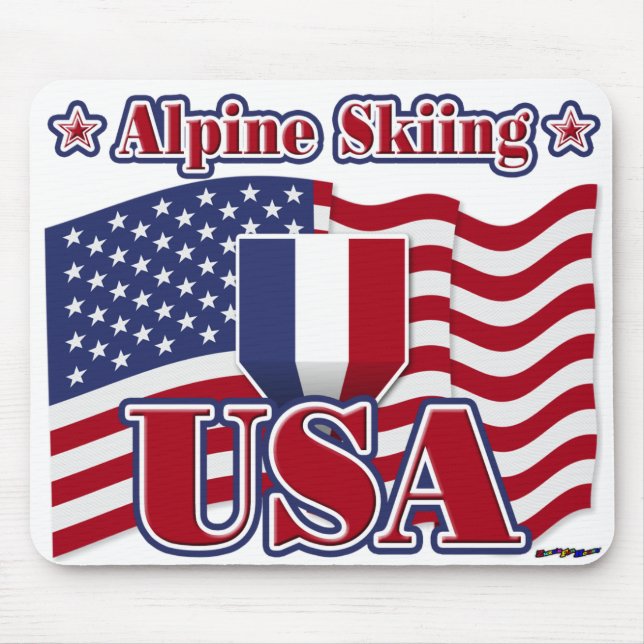 Alpine Skiing USA Mouse Pad (Front)