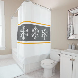 Alpine Snowflakes Nordic Grey White Winter Stripes