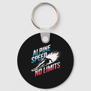 Alpine Speed No Limits Alpine Skiing  Keychain