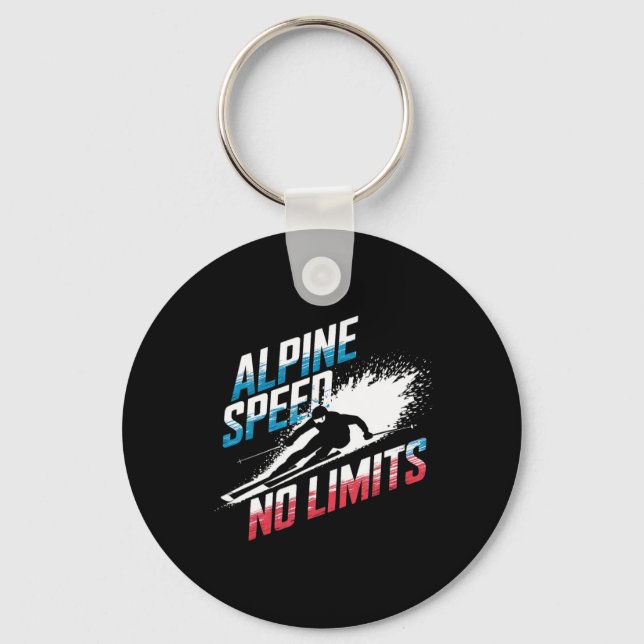 Alpine Speed No Limits Alpine Skiing  Keychain (Front)
