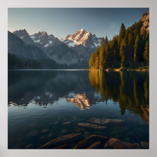 Alpine Sunrise Scene Poster