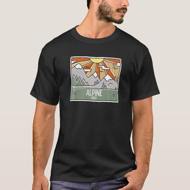 Alpine Utah Mountains UT Vacation Souvenir Premium T-Shirt (Front)