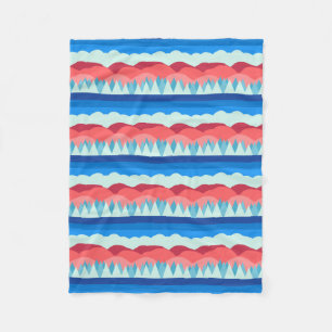 Alpine Winter Striped Mountain Landscape Fleece Blanket