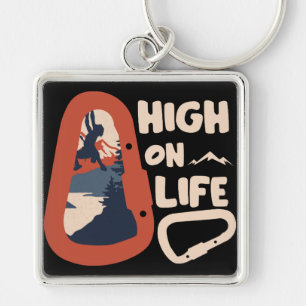 Alpinism Mountaineering High On Life Keychain