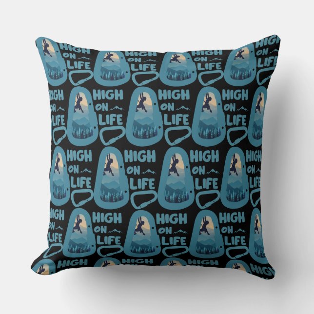 Alpinism Mountaineering Throw Pillow (Front)