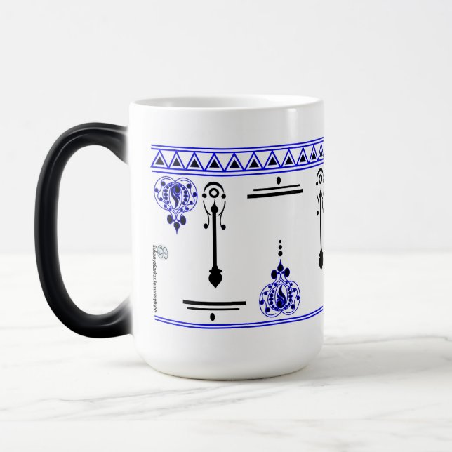 Alpona Design Blue Magic Mug (Left)