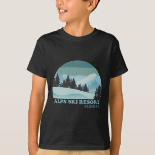Alps Europe Nature Ski Resort Skiing Snowboarding T-Shirt