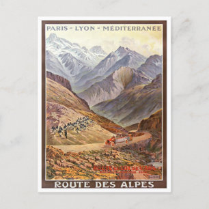 Alps France vintage travel Postcard