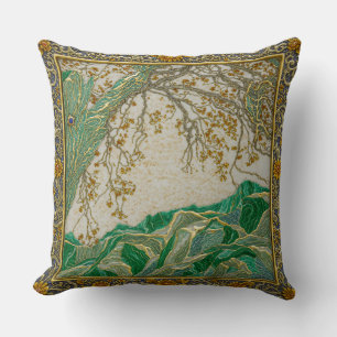 Alps Gold Silver Lapis  Amber Malachite  Throw Pillow
