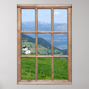 Alps Meadow View from a Window Poster