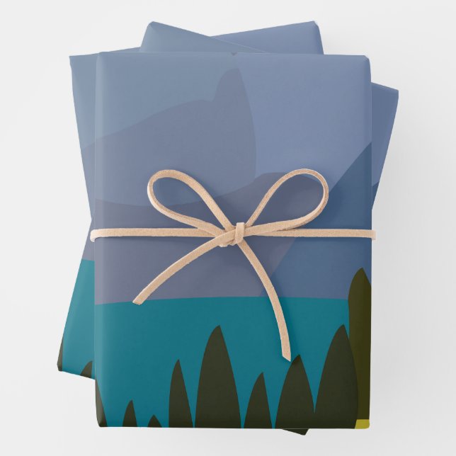 Alps Mountain Lake  Wrapping Paper Sheet (In situ)