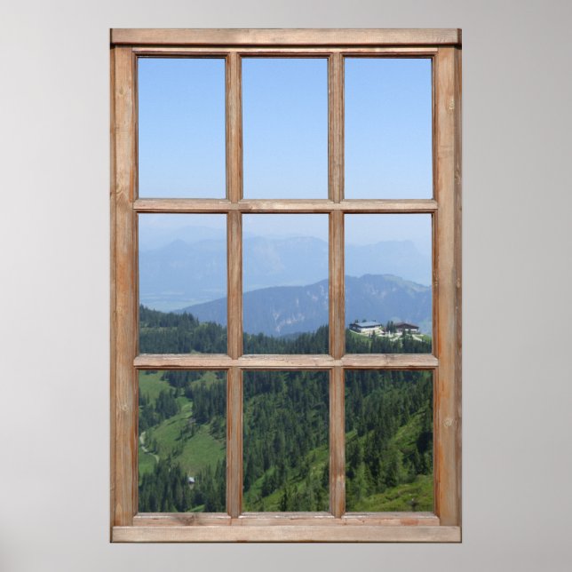 Alps Mountain View from a Window Poster (Front)