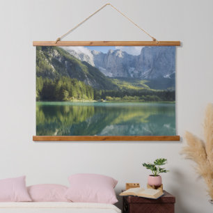 Alps Turquoise Water Beautiful Mountain Lake    Hanging Tapestry