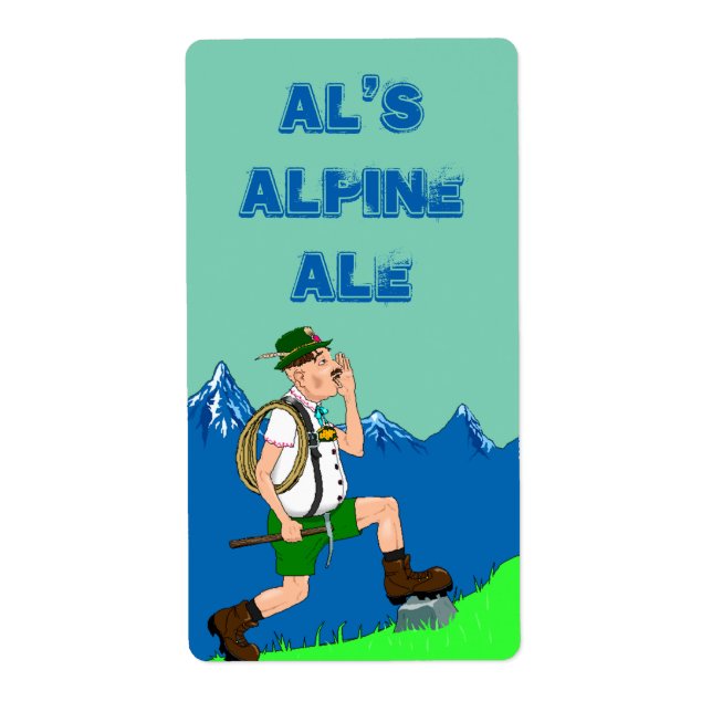 Alps Yodel Lederhosen Beer Homebrewing Fun Labels (Front)