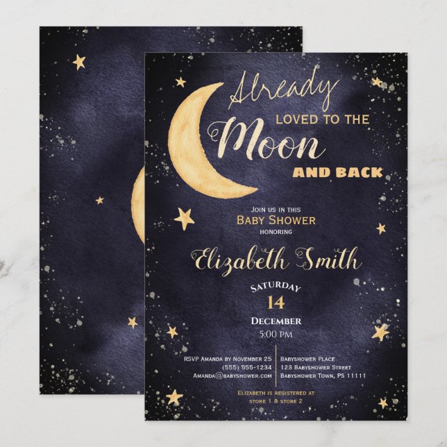 Already loved gender neutral babyshower invitation (Front/Back)