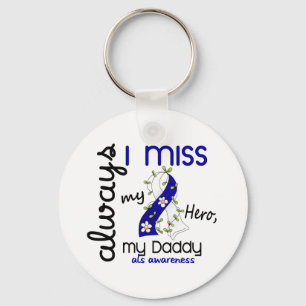 ALS Always I Miss My Daddy 3 Keychain