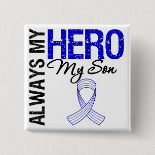 ALS Always My Hero My Son 2 Inch Square Button