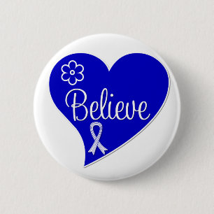 ALS Amyotrophic Lateral Sclerosis Believe Heart 2 Inch Round Button