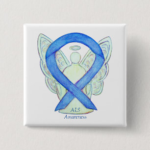 ALS Angel Awareness Ribbon Custom Art Pin