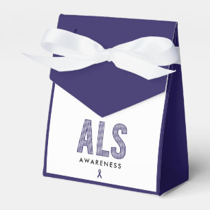 ALS Awareness Blue Ribbon Favor Box