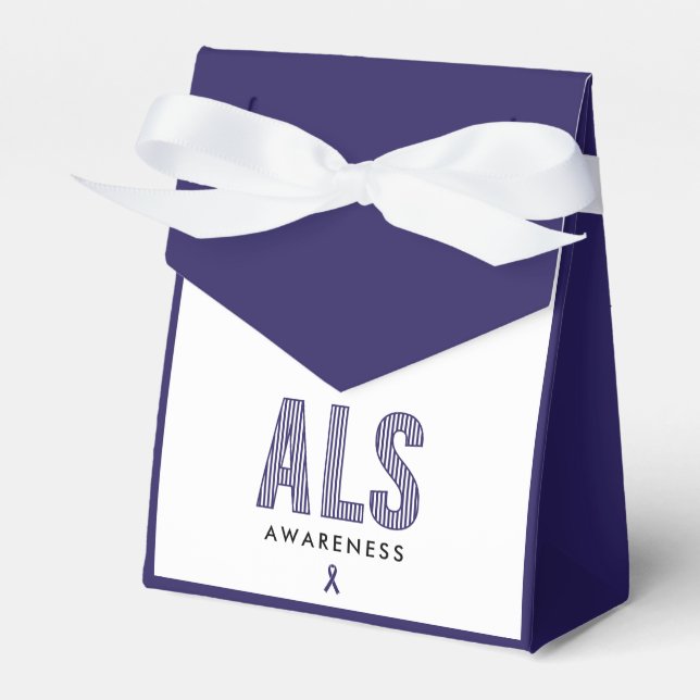 ALS Awareness Blue Ribbon Favor Box (Front Side)