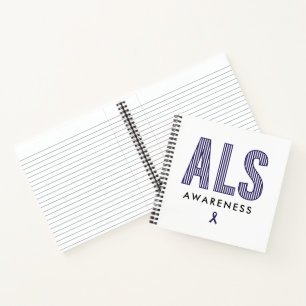 ALS Awareness Blue Ribbon Notebook