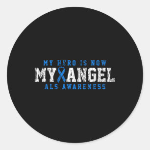 Als Awareness Family Blue Ribbon Classic Round Sticker