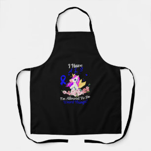 ALS Awareness Funny Unicorn Support Quote Family F Apron