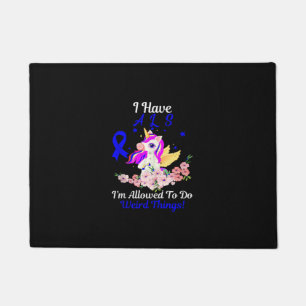 ALS Awareness Funny Unicorn Support Quote Family F Doormat