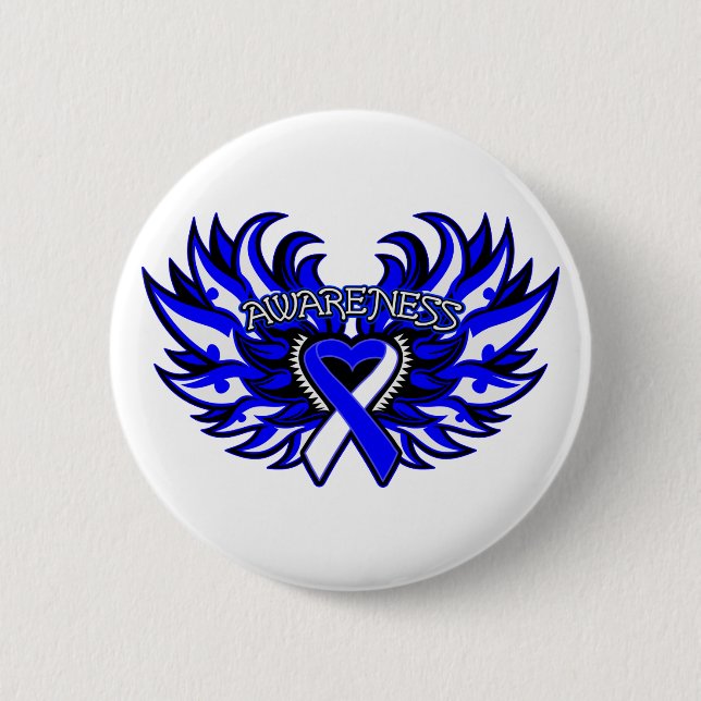 ALS Awareness Heart Wings.png 2 Inch Round Button (Front)