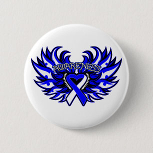 ALS Awareness Heart Wings.png 2 Inch Round Button