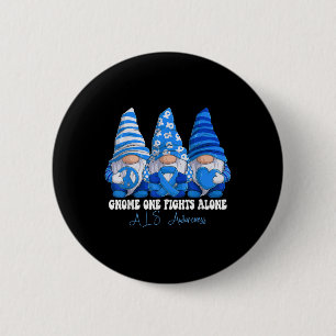 Als Awareness Month Blue Ribbon Gnomies Support 2 Inch Round Button