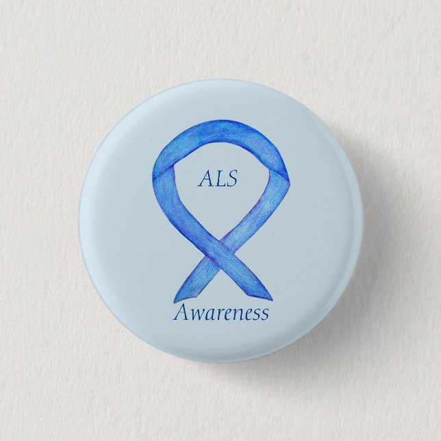 ALS Awareness Ribbon Custom Art Pin (Front)