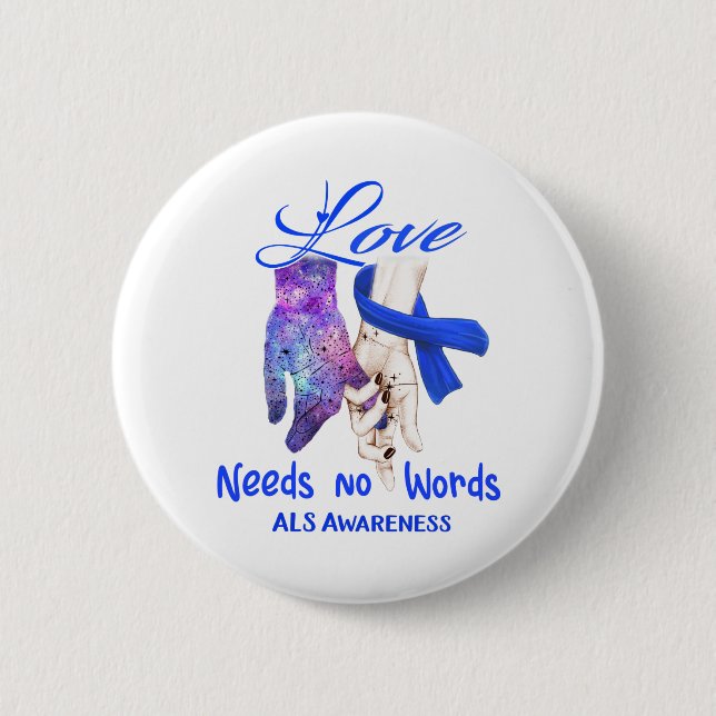 ALS Awareness Ribbon Support Gifts 2 Inch Round Button (Front)