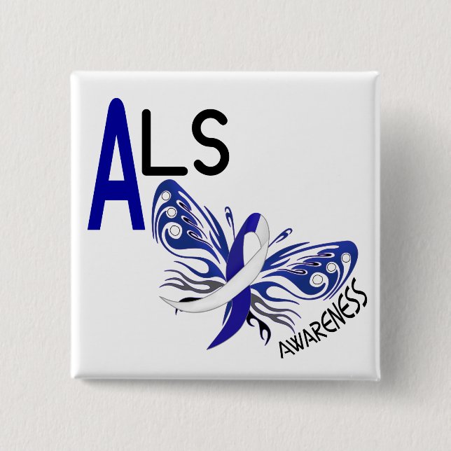 ALS BUTTERFLY 3.1 2 INCH SQUARE BUTTON (Front)