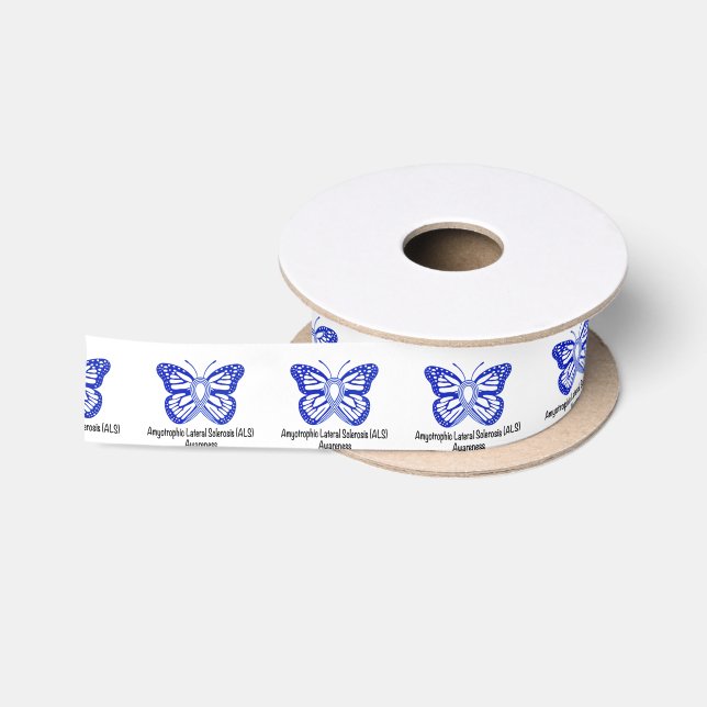 ALS Butterfly Ribbon of Hope 1.5" Satin Ribbon (Spool)
