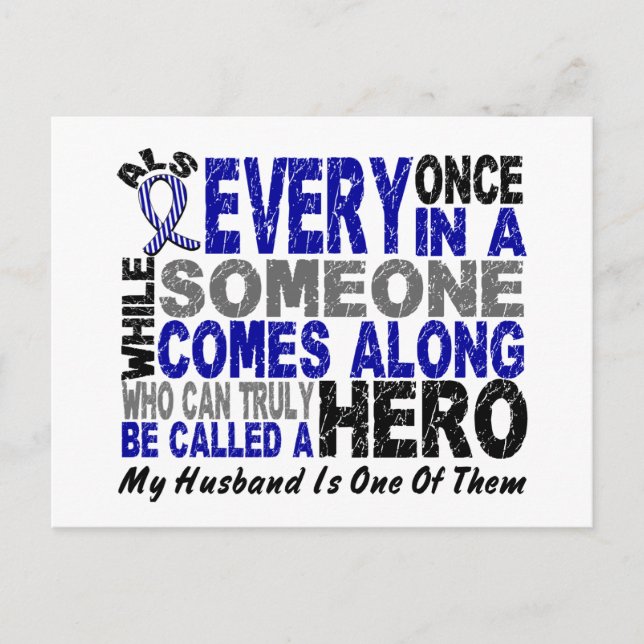 ALS Hero Comes Along 1 Husband Postcard (Front)