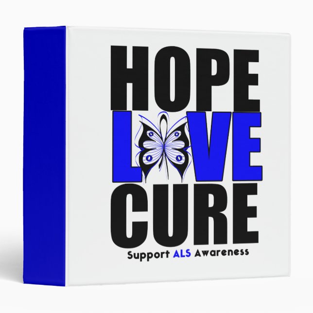 ALS Hope Love Cure Classeur (Devant/Côté)