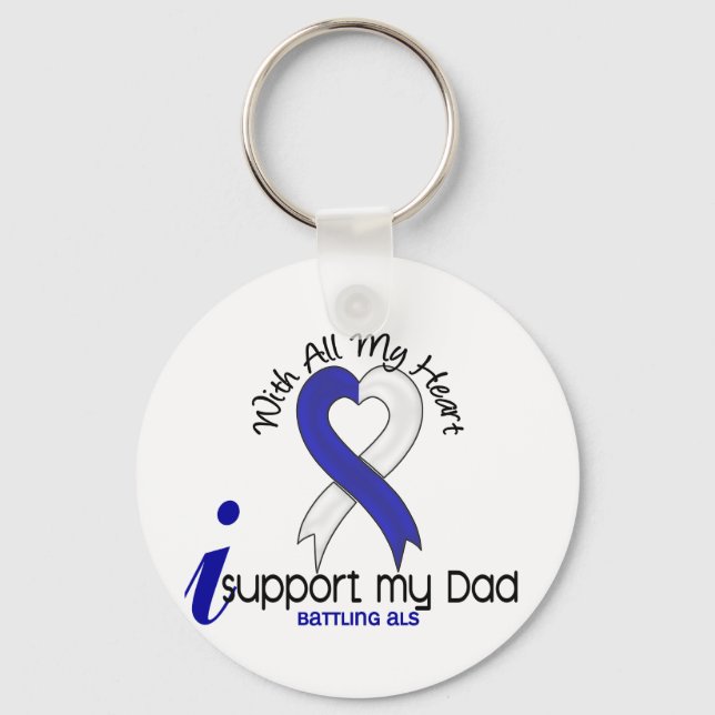 ALS I Support My Dad Keychain (Front)