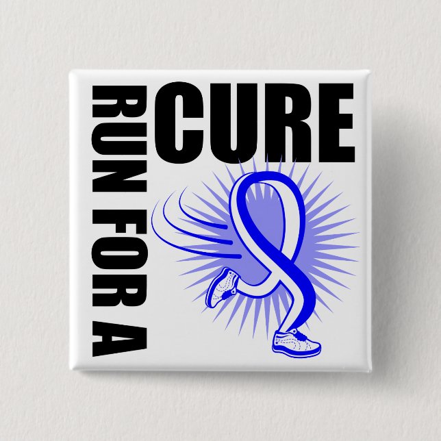 ALS Run For A Cure 2 Inch Square Button (Front)