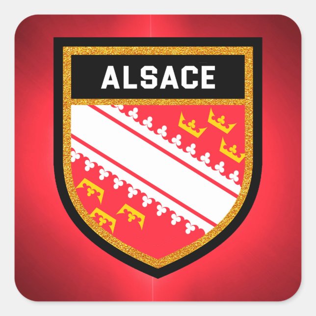 Alsace Flag Square Sticker (Front)