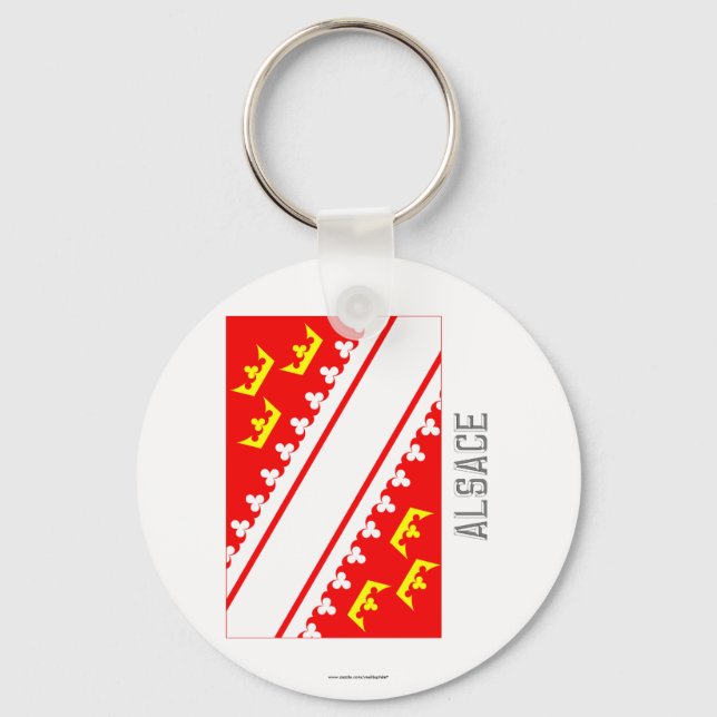 Alsace flag with name keychain (Front)